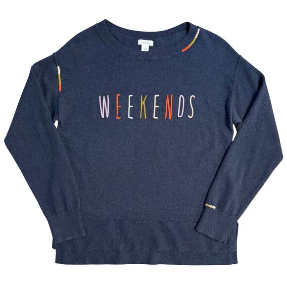 Sundance Sweaters - Sundance Weekends Sweater Wool Blend Embroidered Cozycore Blue Women’s Small